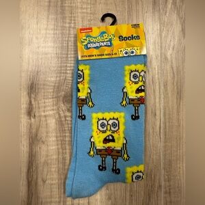 Nickelodeon SpongeBob SquarePants Blue Socks Crew Men 6-12